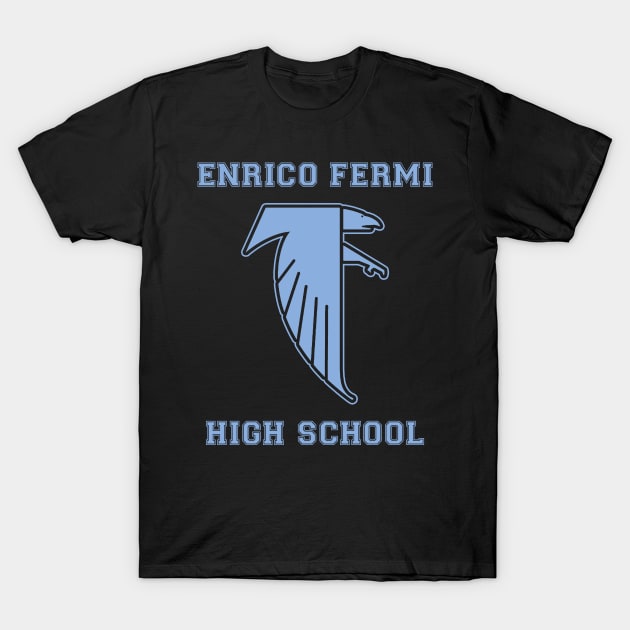Enrico Fermi High School Blue T-Shirt by mijumiART